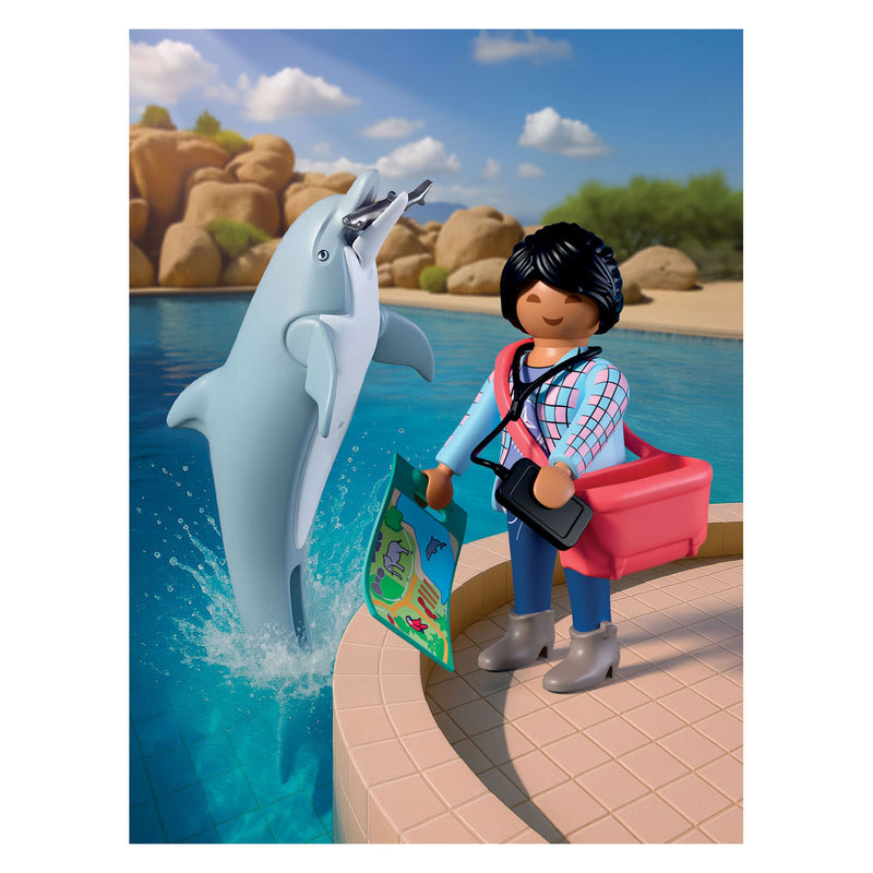 Load image into Gallery viewer, Playmobil animals friends dierentuin dolfijn en bezoeker - 72091

