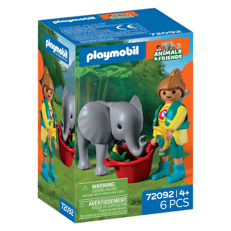 Load image into Gallery viewer, Playmobil animals friends dierentuin babyolifant en dierenverzorger - 72092

