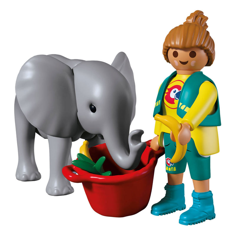 Load image into Gallery viewer, Playmobil animals friends dierentuin babyolifant en dierenverzorger - 72092
