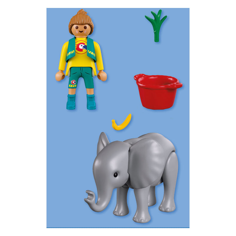 Load image into Gallery viewer, Playmobil animals friends dierentuin babyolifant en dierenverzorger - 72092
