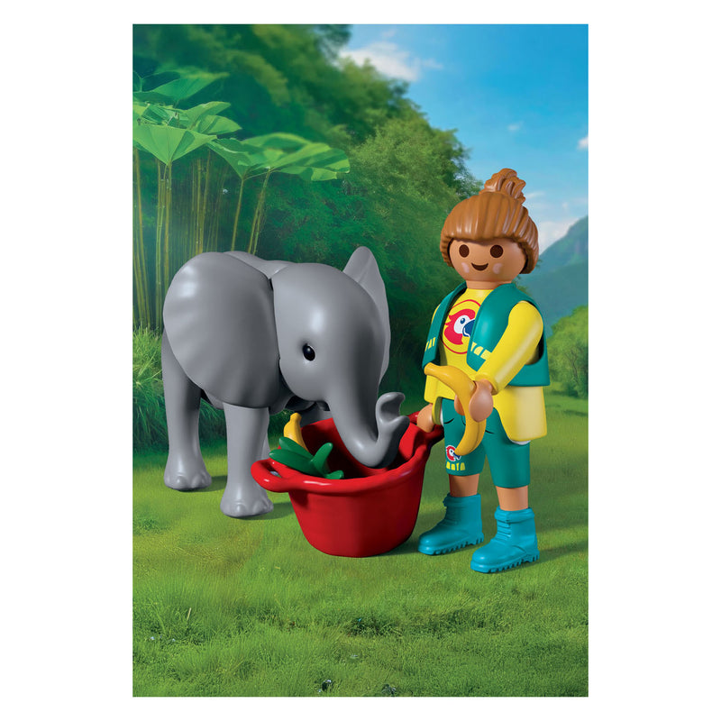 Load image into Gallery viewer, Playmobil animals friends dierentuin babyolifant en dierenverzorger - 72092
