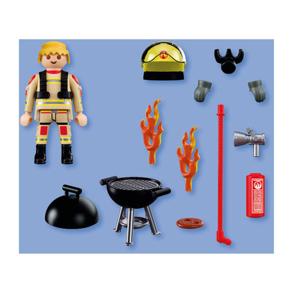 Load image into Gallery viewer, Playmobil specials brandweerman met brandhaard - 72149
