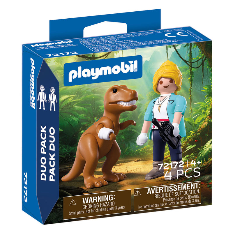 Load image into Gallery viewer, Playmobil duopack t-rex met onderzoeker - 72172
