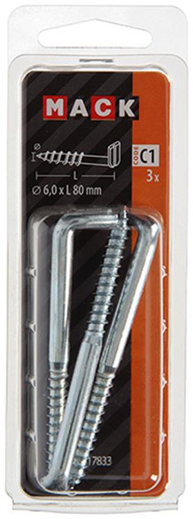 Afbeelding laden in galerijviewer, Mack 1017833 - schroefduim met gleuf staal verz. 3 st 6,0 x 80 mm | 10 stuks
