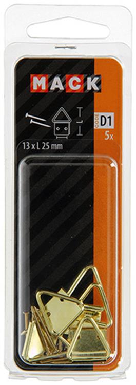 Load image into Gallery viewer, Mack 1017859 - kaderhanger staal vermessingd 5 st 13 x 25 mm | 10 stuks
