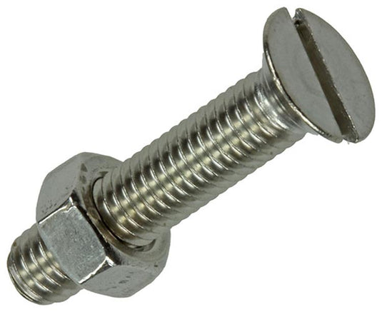 Mack 1019811 - metaalschroef verz. kop + moer rvs 6 st m5x25 | 10 stuks