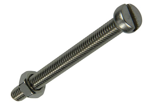 Mack 1019832 - metaalschroef cyl. kop + moer rvs 2 st m6x60 | 10 stuks