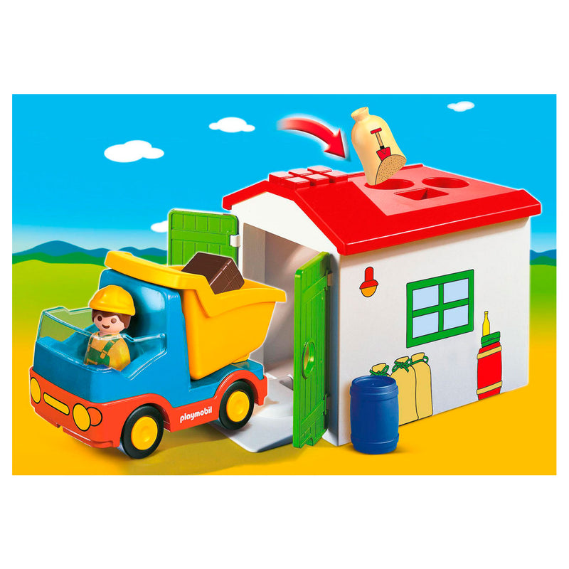 Load image into Gallery viewer, Playmobil 1.2.3. Werkman met Sorteer-garage 70184

