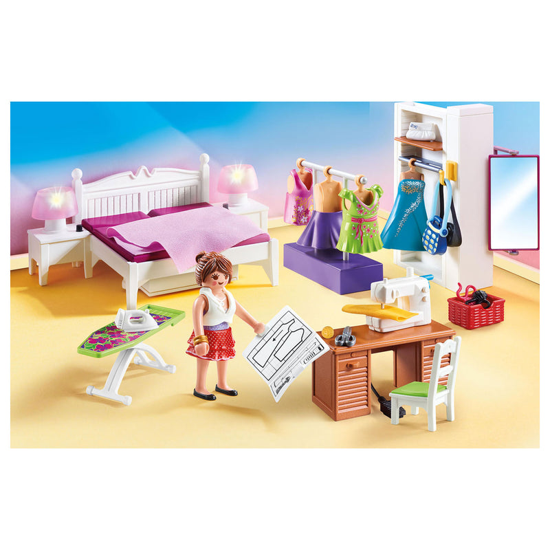 Load image into Gallery viewer, Playmobil dollhouse slaapkamer met mode ontwerphoek - 70208
