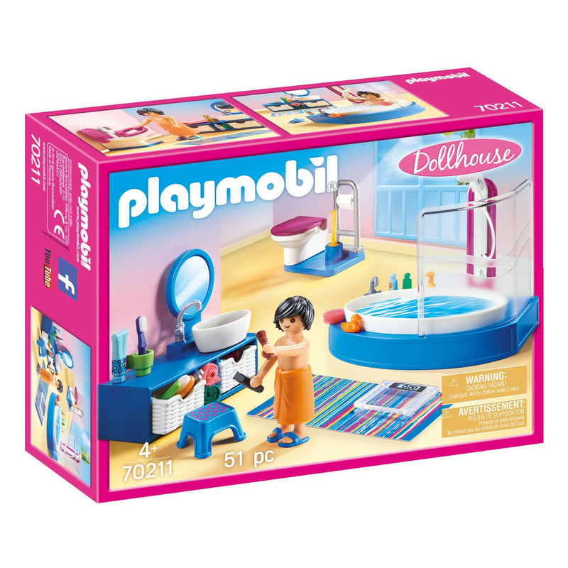 Load image into Gallery viewer, Playmobil dollhouse badkamer met ligbad - 70211
