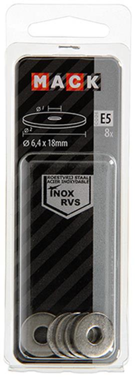 Mack 1019878 - carrosserie sluitring inox a2 8 st 6,4x18 | 10 stuks