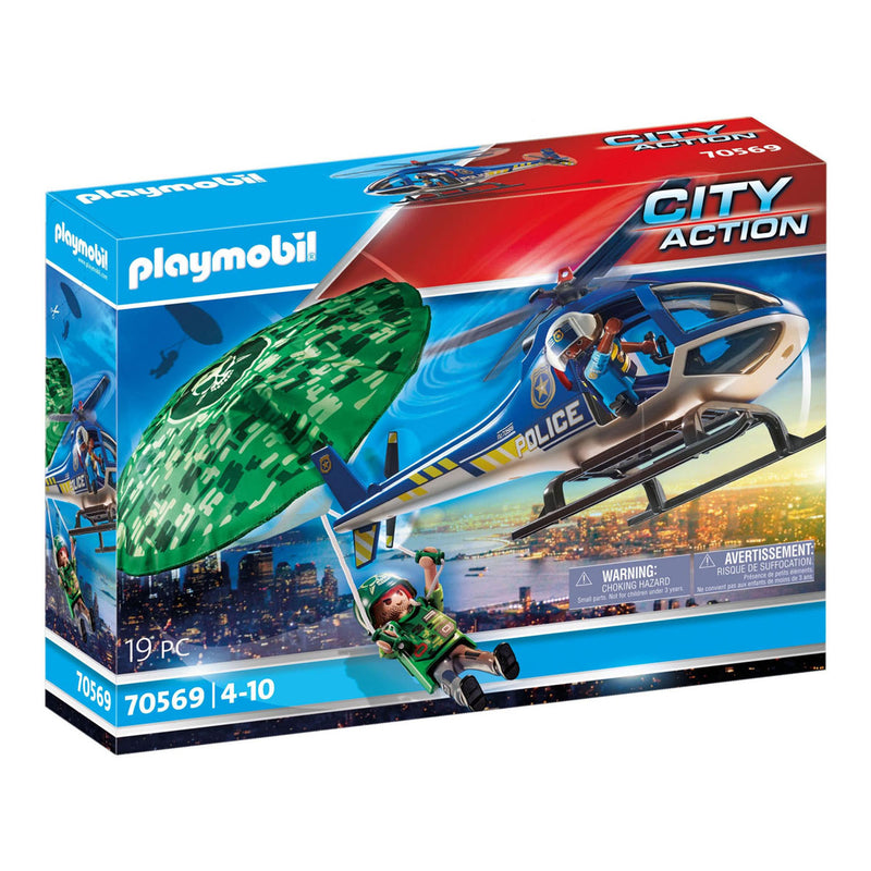 Load image into Gallery viewer, Playmobil city action politiehelikopter - parachute achtervolging - 70569

