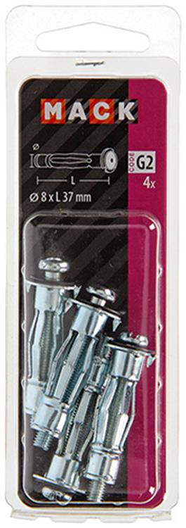 Load image into Gallery viewer, Mack 1017890 - metalen hollewandplug verzinkt4 st 8 x37 mm | 10 stuks
