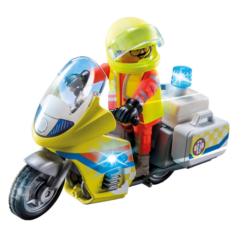 Load image into Gallery viewer, Playmobil city life noodmotorfiets met zwaailicht - 71205
