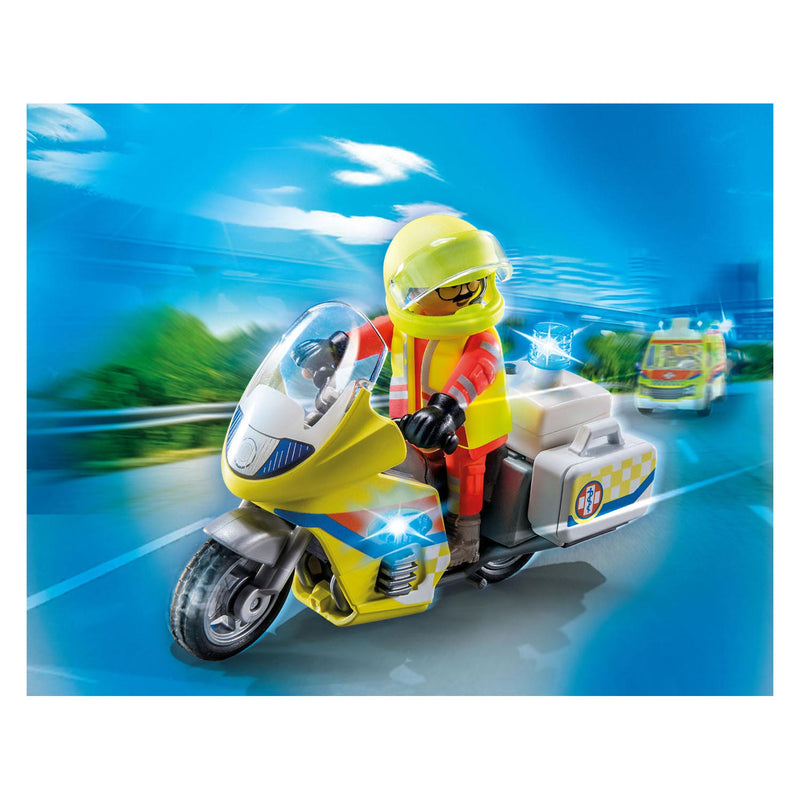 Load image into Gallery viewer, Playmobil city life noodmotorfiets met zwaailicht - 71205
