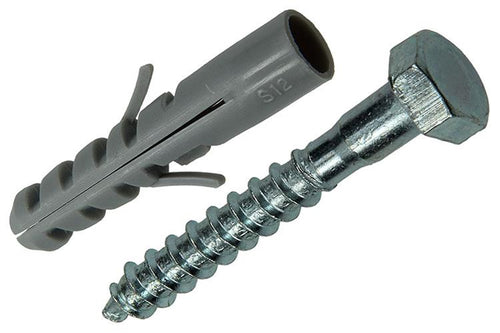 Mack 1017899 - plug + houtdraadbout polyeth 2 st 12 mm 10x70 mm | 5 stuks