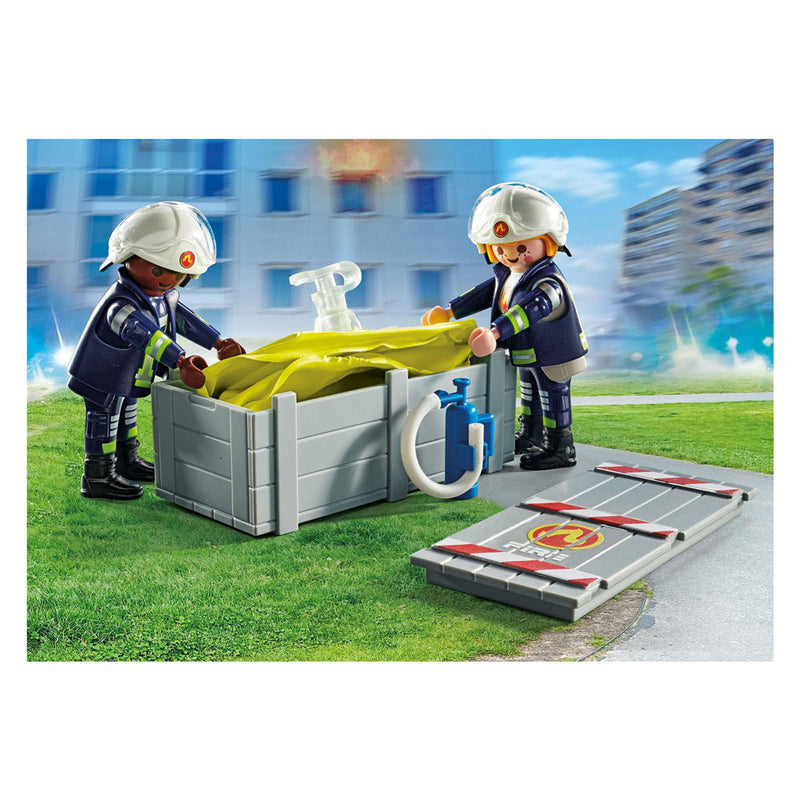 Load image into Gallery viewer, Playmobil action heroes brandweerlieden met luchtkussens - 71465
