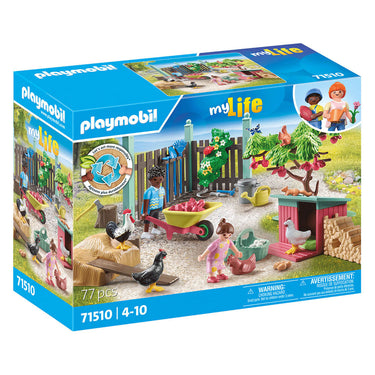 Playmobil my life kleine kippenboerderij in de tuin van het kleine huis - 71510