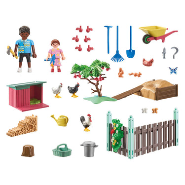 Playmobil my life kleine kippenboerderij in de tuin van het kleine huis - 71510