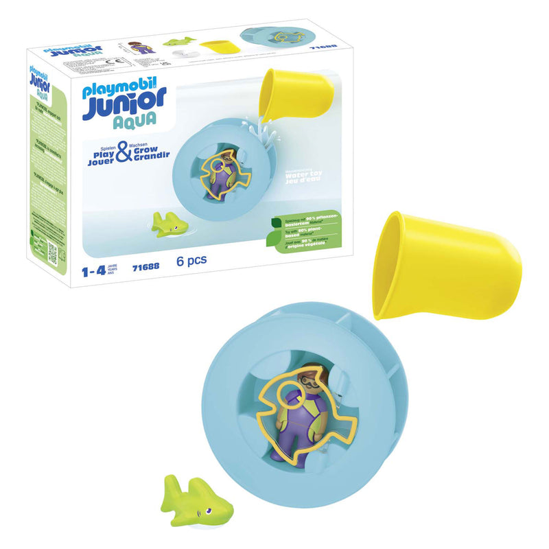 Load image into Gallery viewer, Playmobil junior waterwervelrad met babyhaai - 71688
