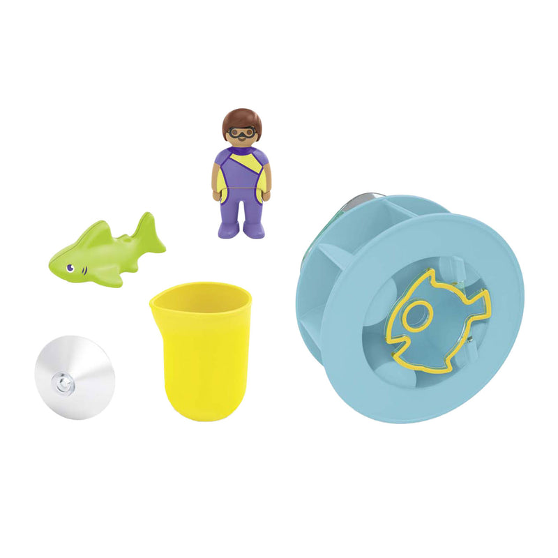 Load image into Gallery viewer, Playmobil junior waterwervelrad met babyhaai - 71688
