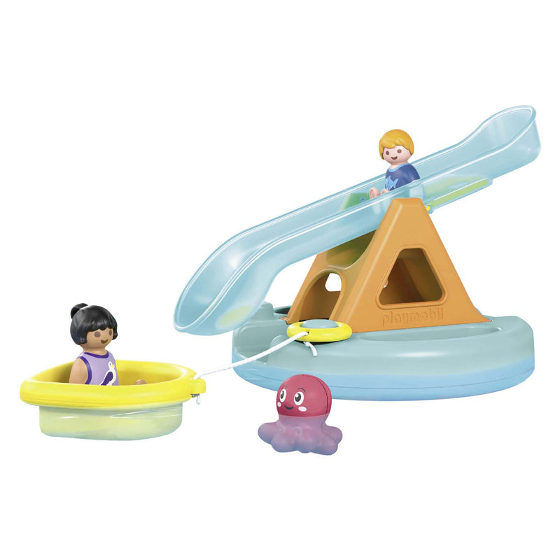 Load image into Gallery viewer, Playmobil junior zwemeiland met waterglijbaan - 71687
