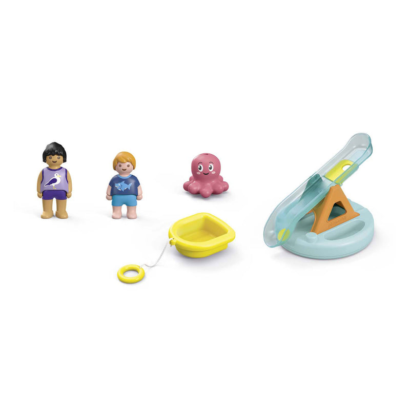 Load image into Gallery viewer, Playmobil junior zwemeiland met waterglijbaan - 71687

