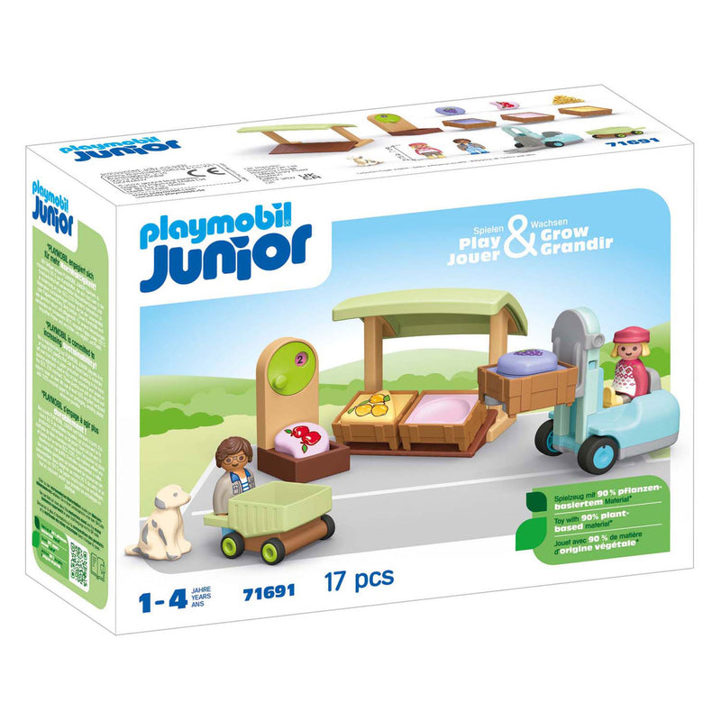Load image into Gallery viewer, Playmobil 1.2.3. biologische marktkraam en heftruck - 71691
