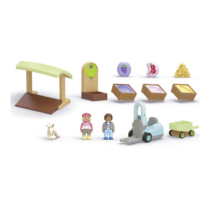 Load image into Gallery viewer, Playmobil 1.2.3. biologische marktkraam en heftruck - 71691

