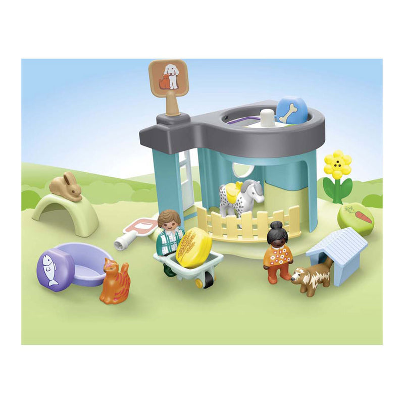 Load image into Gallery viewer, Playmobil 1.2.3. dierenpension met voerautomaat - 71690
