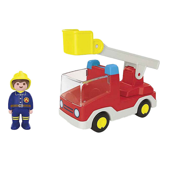 Load image into Gallery viewer, Playmobil junior brandweerwagen met ladder - 71683

