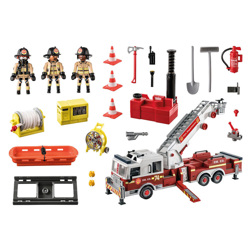 Load image into Gallery viewer, PLAYMOBIL Action Heroes Brandweerwagen: US Tower Ladder 70935
