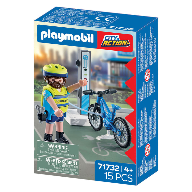 Load image into Gallery viewer, Playmobil action heroes politie fiets patrouille -71732
