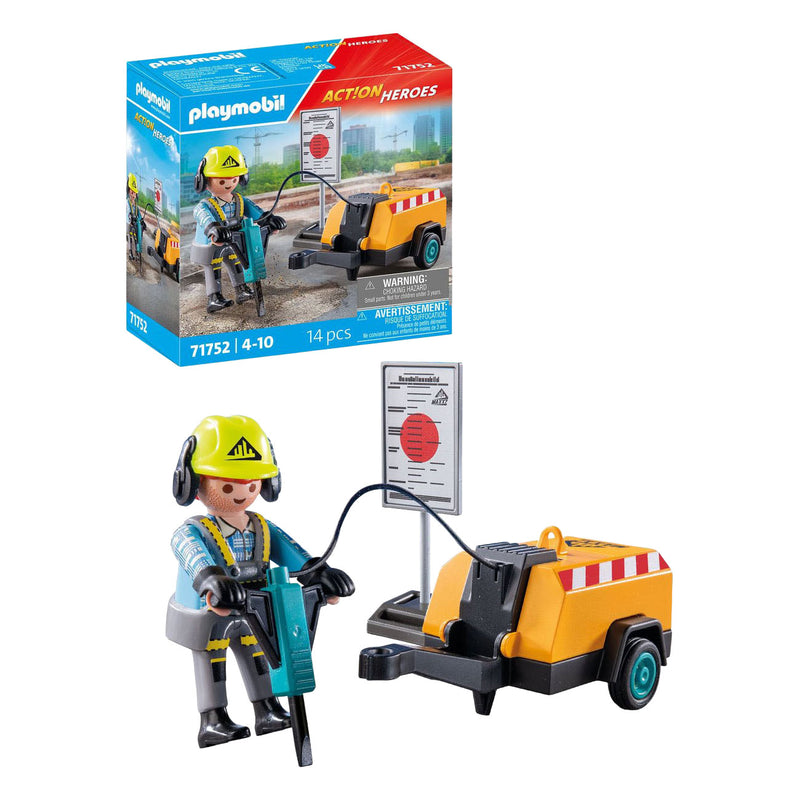 Load image into Gallery viewer, Playmobil action heroes bouwvakker - 71752
