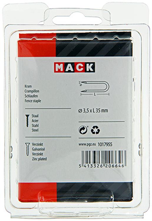 Afbeelding laden in galerijviewer, Mack 1017955 - kram staal verzinkt 250 gr 3,5 x 35 mm | 5 stuks
