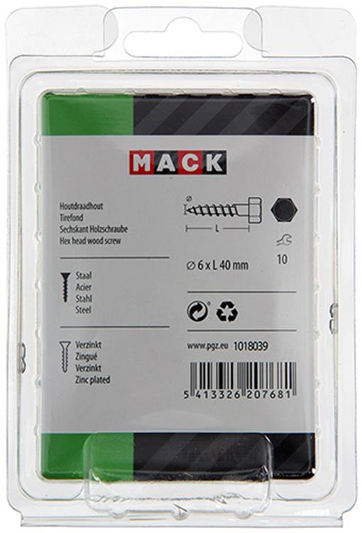 Load image into Gallery viewer, Mack 1018039 - houtdraadbout staal verzinkt 32 st 6 x 40 mm | 5 stuks
