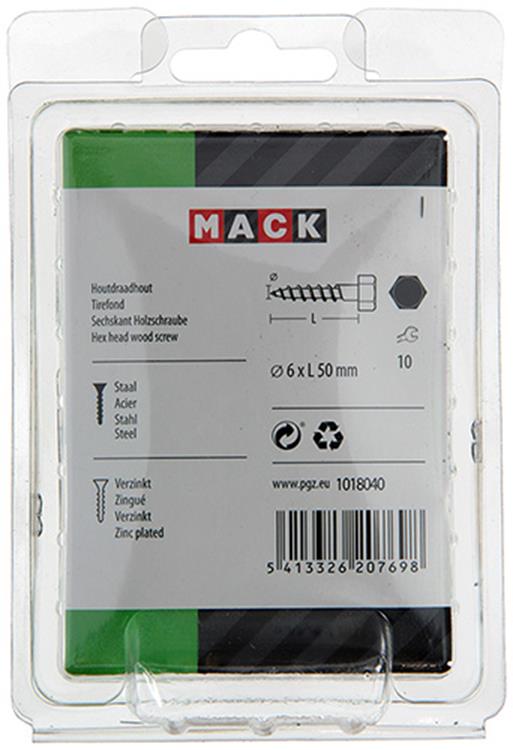 Load image into Gallery viewer, Mack 1018040 - houtdraadbout staal verzinkt 28 st 6 x 50 mm | 5 stuks
