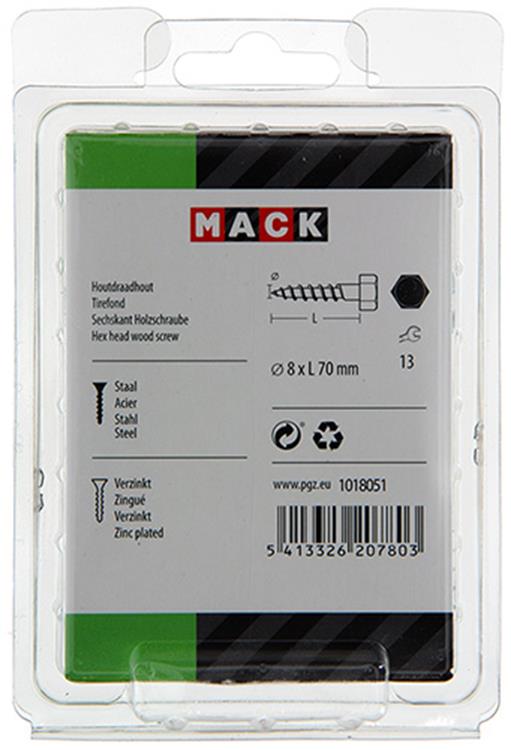 Load image into Gallery viewer, Mack 1018051 - houtdraadbout staal verzinkt 16 st 8 x 70 mm | 5 stuks

