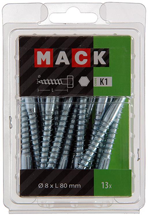 Load image into Gallery viewer, Mack 1018052 - houtdraadbout staal verzinkt 13 st 8 x 80 mm | 5 stuks
