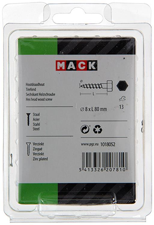 Load image into Gallery viewer, Mack 1018052 - houtdraadbout staal verzinkt 13 st 8 x 80 mm | 5 stuks
