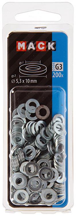 Load image into Gallery viewer, Mack 1018115 - sluitring staal verzinkt 200 st 5,3 x 10 mm | 10 stuks
