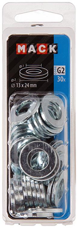 Afbeelding laden in galerijviewer, Mack 1018120 - sluitring staal verzinkt 30 st 13 x 24 mm | 5 stuks
