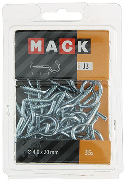 Load image into Gallery viewer, Mack 1018140 - schroefhaak staal verzinkt 35 st 4,0 x 20 mm | 5 stuks
