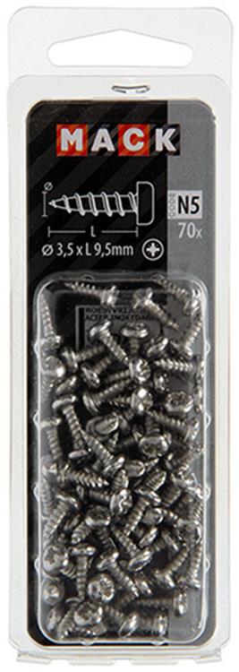 Load image into Gallery viewer, Mack 1020015 - zelftappende schroef cyl.kop a2 70 st 3,5 x 9,5 mm | 5 stuks
