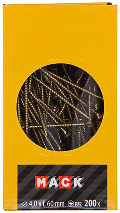 Load image into Gallery viewer, Mack 1020097 - spaanplaatschroef vz kop geelvz 200 st 4,0 x 60 mm | 2 stuks
