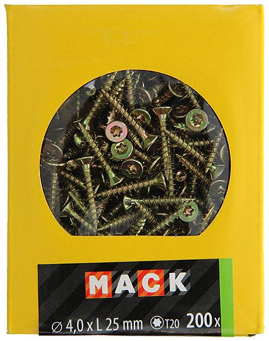Mack 1020136 - spaanplaatschroef vz kp-zelfb.gvz 200st 4,0 x 25 mm | 5 stuks