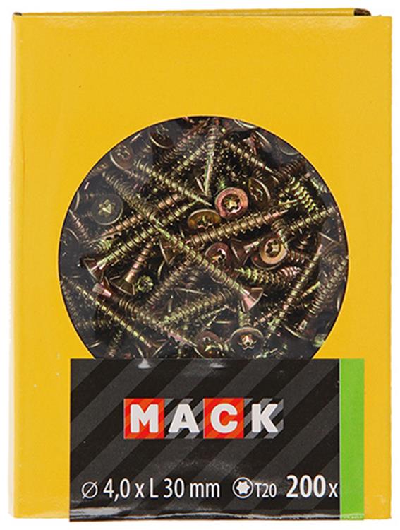 Load image into Gallery viewer, Mack 1020137 - spaanplaatschroef vz kp-zelfb.gvz 200st 4,0 x 30 mm | 5 stuks
