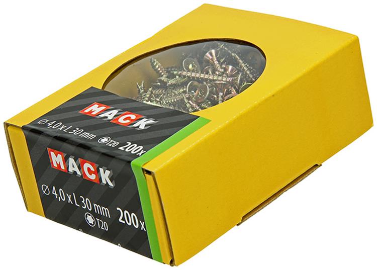 Load image into Gallery viewer, Mack 1020137 - spaanplaatschroef vz kp-zelfb.gvz 200st 4,0 x 30 mm | 5 stuks
