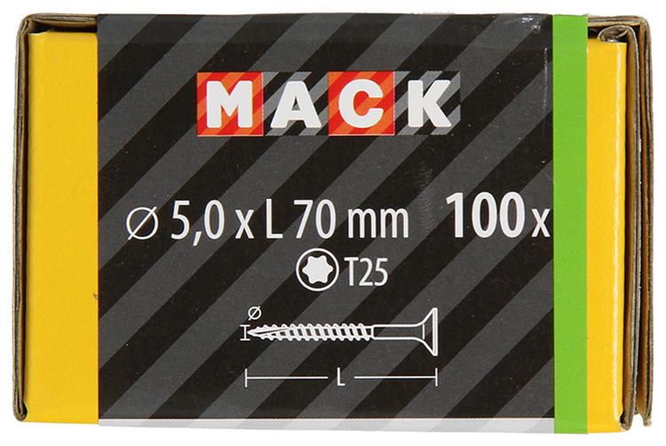 Load image into Gallery viewer, Mack 1020154 - spaanplaatschroef vz kp-zelfb.gvz 100st 5,0 x 70 mm | 3 stuks
