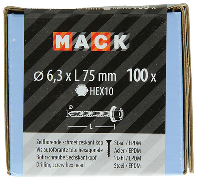 Load image into Gallery viewer, Mack 1020189 - zelfbor.schroef zeskt kop epdm-vz 100st 6,3 x 75 mm | 1 stuks
